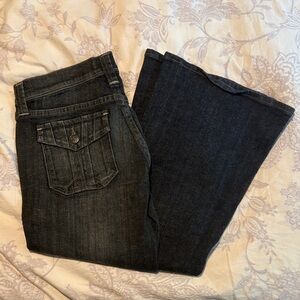 NWOT Dark Gray Denim Flare Jeans